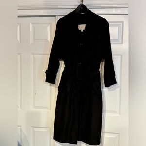 London Fog trench coat with zip out lining‎ Black single breasted 10P